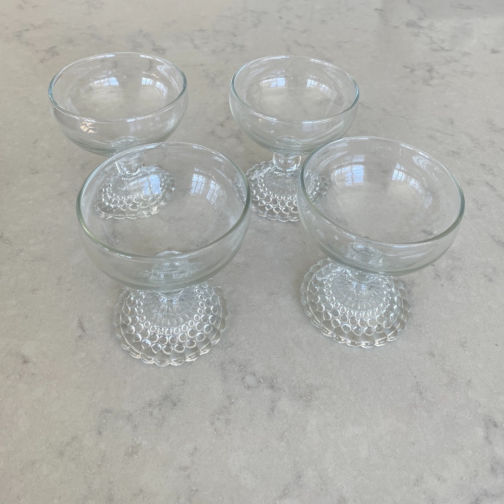 Vintage Stemmed Candlewick Dessert Sherbet Cups
